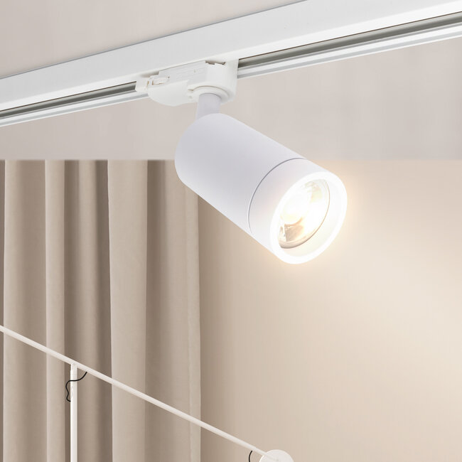 PURPL LED Rail Spot Armatuur - GU10 -  Ø54x100mm - 3-fase - Denver - Wit