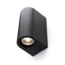 LED GU10 Up & Down Wandlamp D-vorm Zwart