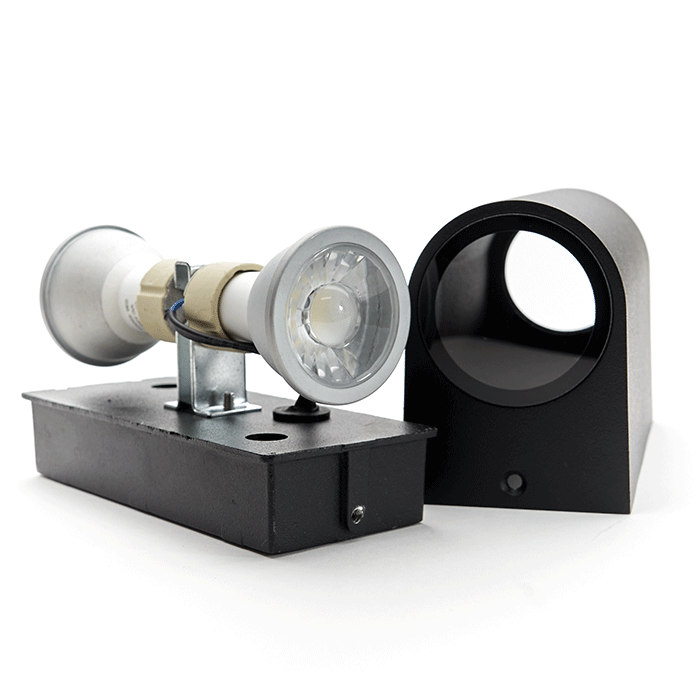 PURPL LED GU10 Up & Down Wandlamp D-vorm Zwart, foto 6 van 6