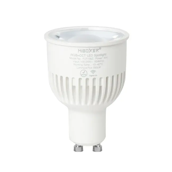 MiBoxer/Mi-Light LED GU10 Spot | 6W | RGB+CCT | Zigbee 3.0 + 2.4 GHz | FUT106