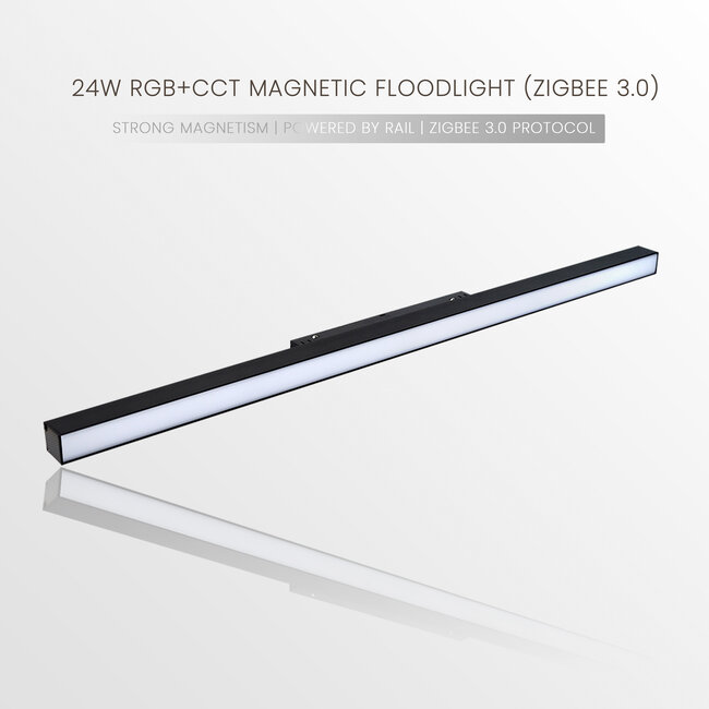 MiBoxer/Mi-Light 48V Magnetische Lineaire LED lamp - CCT (2700K-6500K) - 24W - 1380 lm - Zigbee 3.0 - Dimbaar - IP44 - Zwart