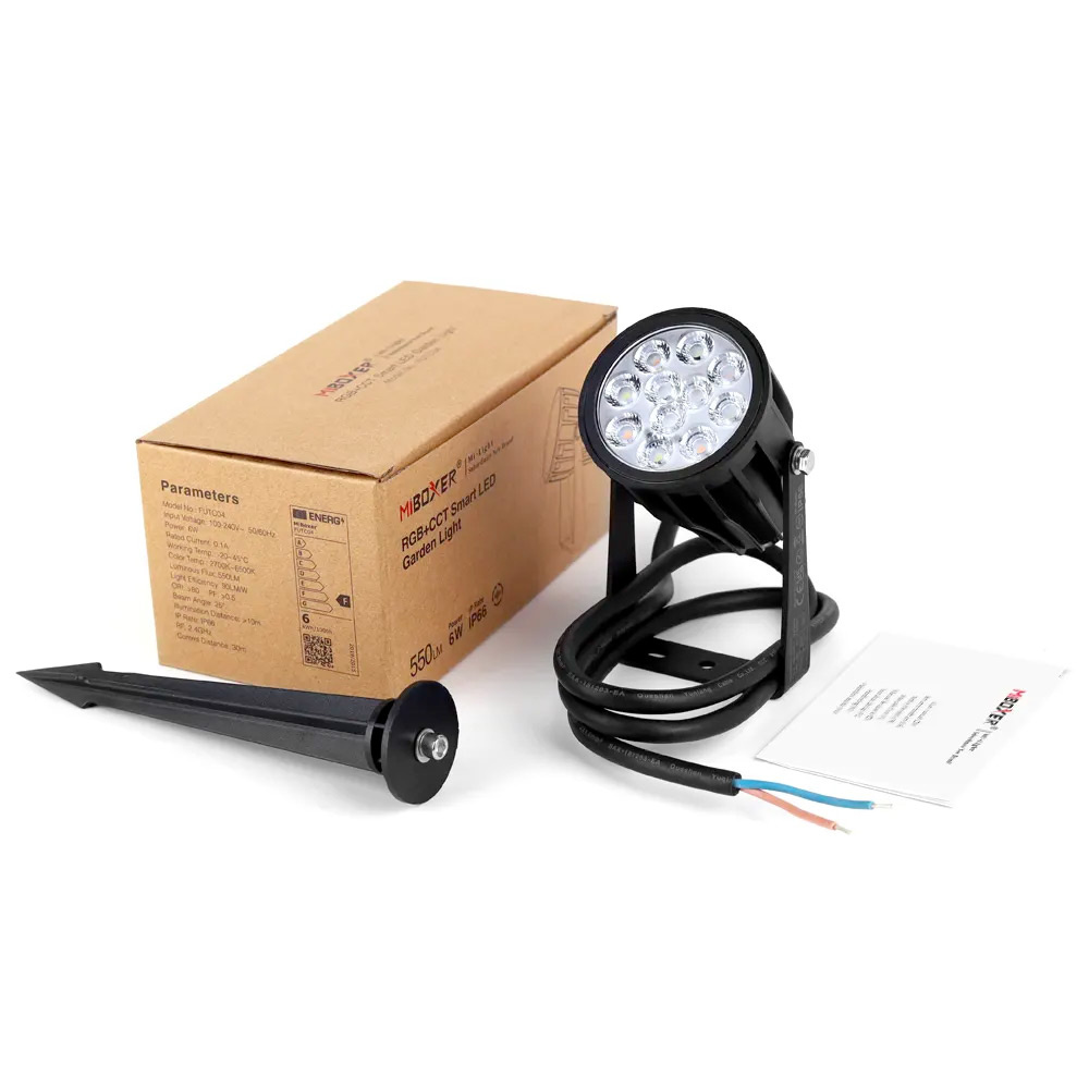 MiBoxer/Mi-Light Tuinspot | 6W | RGB+CCT | IP66 | Zwart | FUTC04, foto 6 van 6