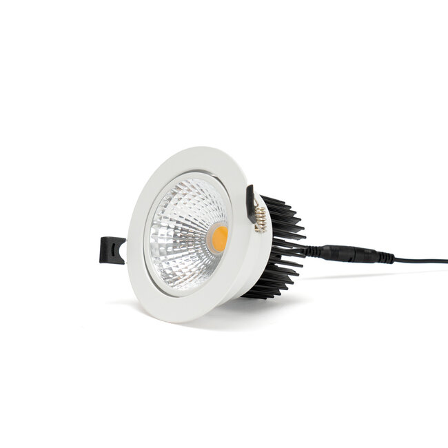 LED Inbouwspot - 7W - 2700K Warm wit - Ø108mm - Dimbaar - IP40 - Kantelbaar - Rond - Wit