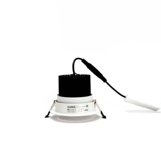 LED Inbouwspot - 7W - 2700K Warm wit - Ø108mm - Dimbaar - IP40 - Kantelbaar - Rond - Wit