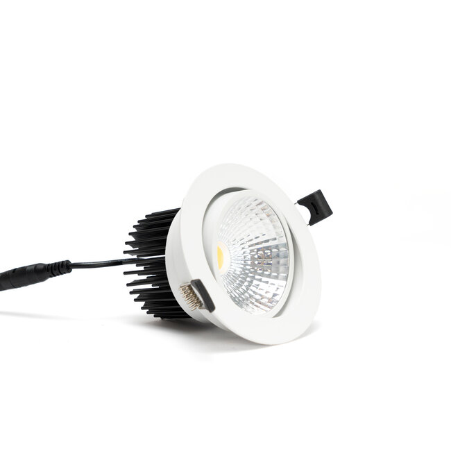 PURPL LED Inbouwspot - 7W - 2700K Warm wit - Ø108mm - Dimbaar - IP40 - Kantelbaar - Rond - Wit