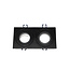 Dubbele Inbouwspot GU10 Armatuur - Lage Inbouwhoogte - GU10 Fitting - 175x92x25 mm - Kantelbaar - Aluminium - IP44 - Zwart