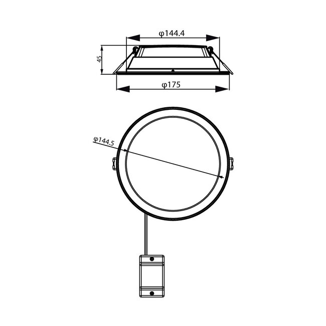 Philips LED SlimDownlight - ø175mm - Rond - 12W - 3000K Warm wit - IP20 - Inbouw - Wit - DN065B G4