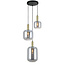 Tube Design Hanglamp - 3 Lichts - Spiegel smoke glazen - E27 Fittings - Ronde Plafondplaat