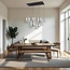 Tube Design Hanglamp - 6-Lichts - Spiegel smoke glazen - E27 fittings - Rechthoekige Plafondplaat