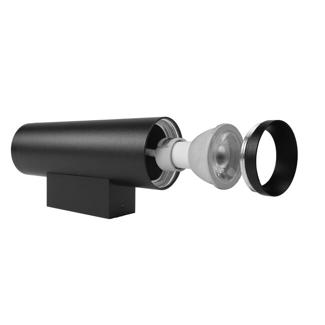 PURPL LED GU10 Dubbele Wandlamp 'Houston' Up & Down Zwart IP20