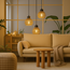 Rotan Design hanglamp - 3-Lichts - Diamond - E27 fittings - Ronde Plafondplaat