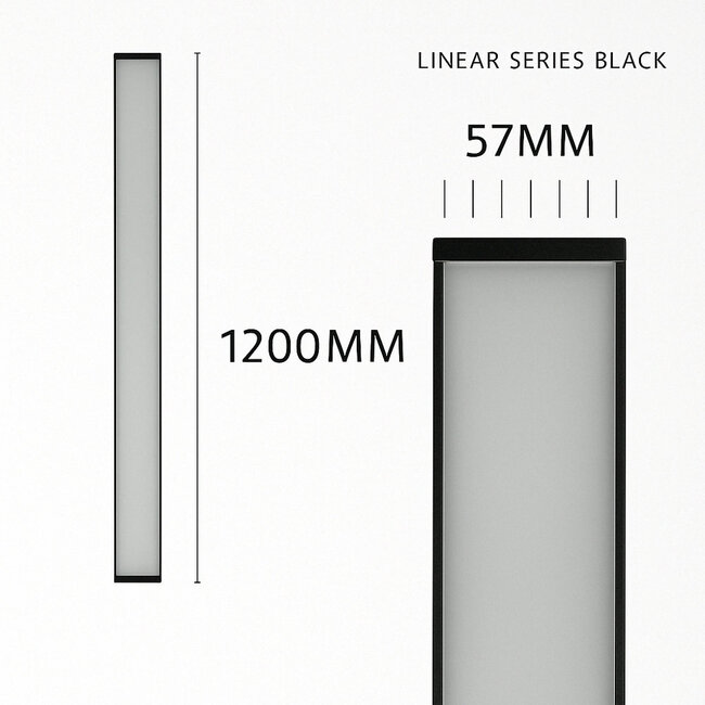 PURPL Lineaire Lamp - 120 cm - 36W - 3CCT  (3000K | 4000K | 5700K) - Dimbaar - Zwart