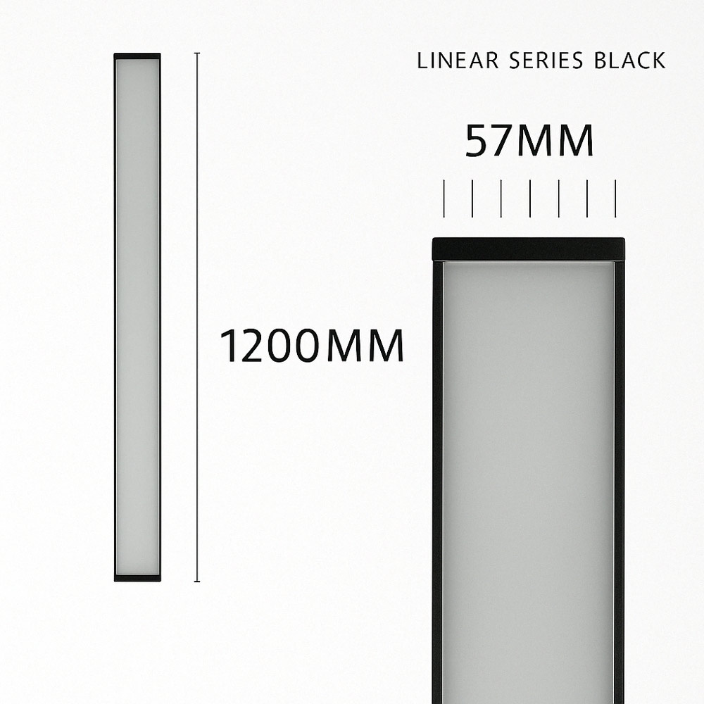 PURPL Lineaire Lamp - 120 cm - 36W - 3CCT (3000K | 4000K | 5700K) - Dimbaar - Zwart, foto 6 van 6