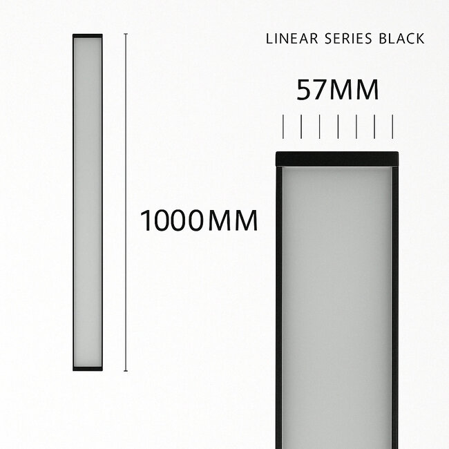 PURPL Lineaire Lamp - 60 cm - 17W - 3CCT  (3000K | 4000K | 5700K) - Dimbaar - Zwart