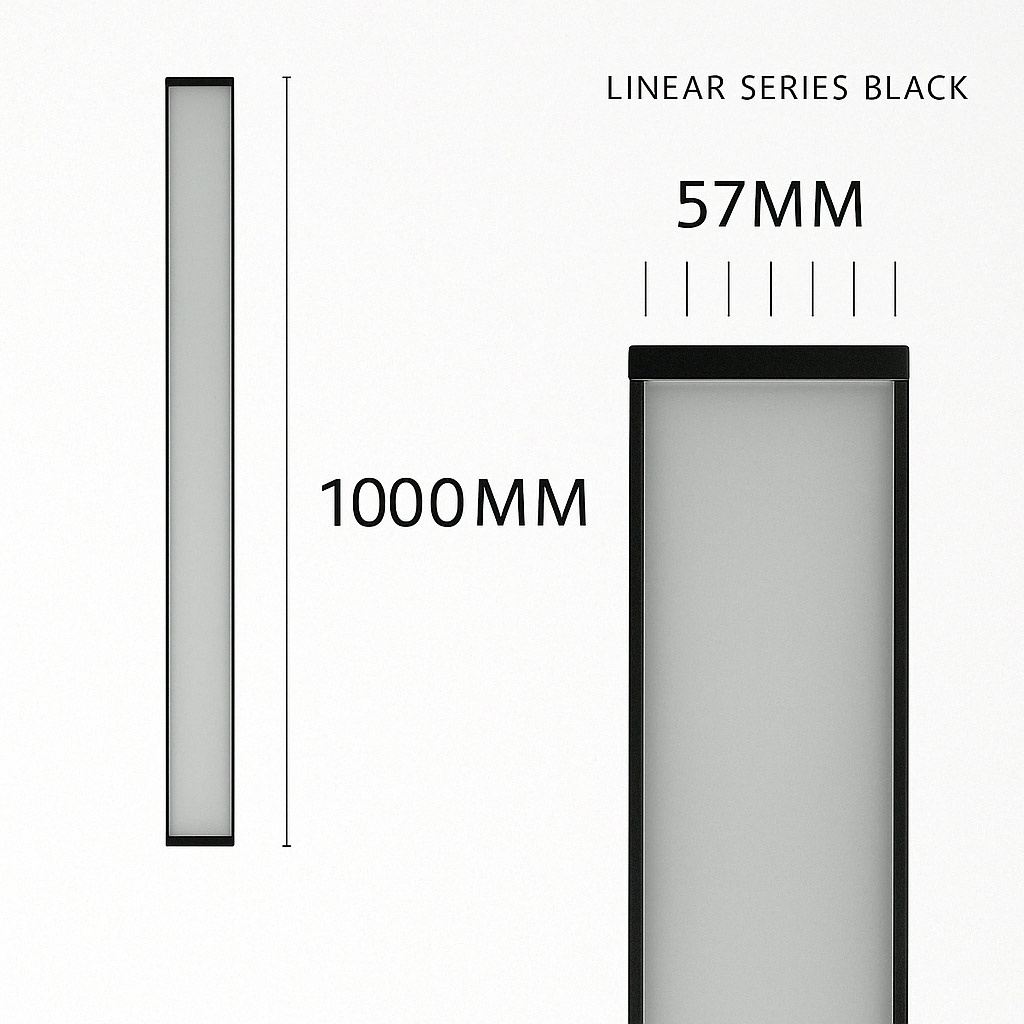 PURPL Lineaire Lamp - 60 cm - 17W - 3CCT (3000K | 4000K | 5700K) - Dimbaar - Zwart, foto 5 van 6