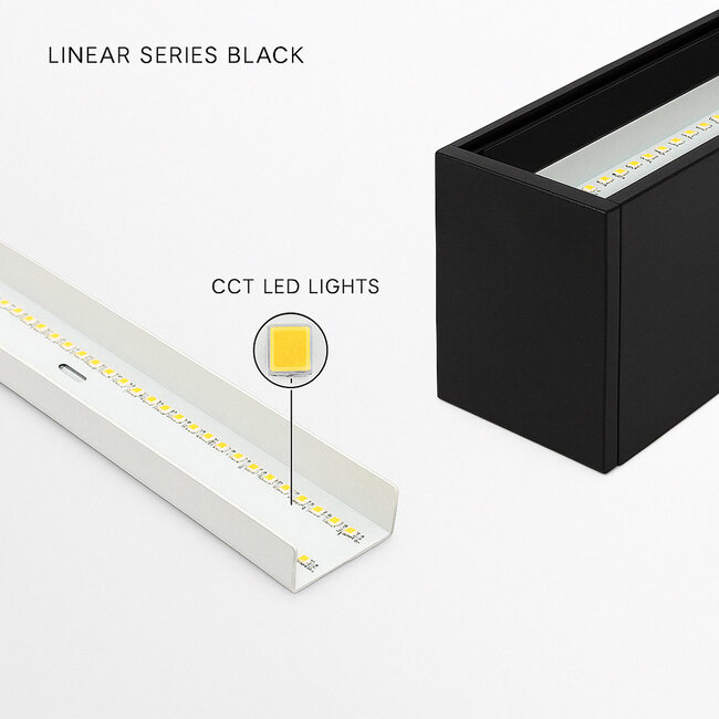 PURPL Lineaire Lamp - 60 cm - 17W - 3CCT  (3000K | 4000K | 5700K) - Dimbaar - Zwart