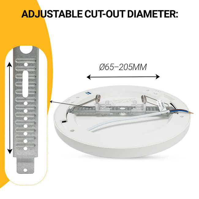 LED downlight -  PIR Sensor - 10W/13W/16W - ø240mm - 3CT (3000K/ 4000K/ 5700K) - Inbouw - Interne driver - Rond - Wit