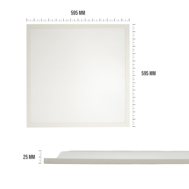 PURPL LED Paneel - 60x60 - 3000K Warm Wit - 36W - 3600 lm - 100 lm/W - UGR<22 - Flikkervrij - Back-lit