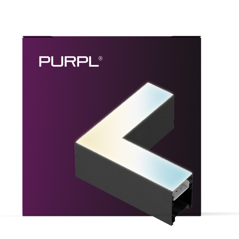 PURPL LED Lineaire connector - L-vorm - 10W - 3CCT (3000K | 4000K | 5700K) - Dimbaar - Zwart