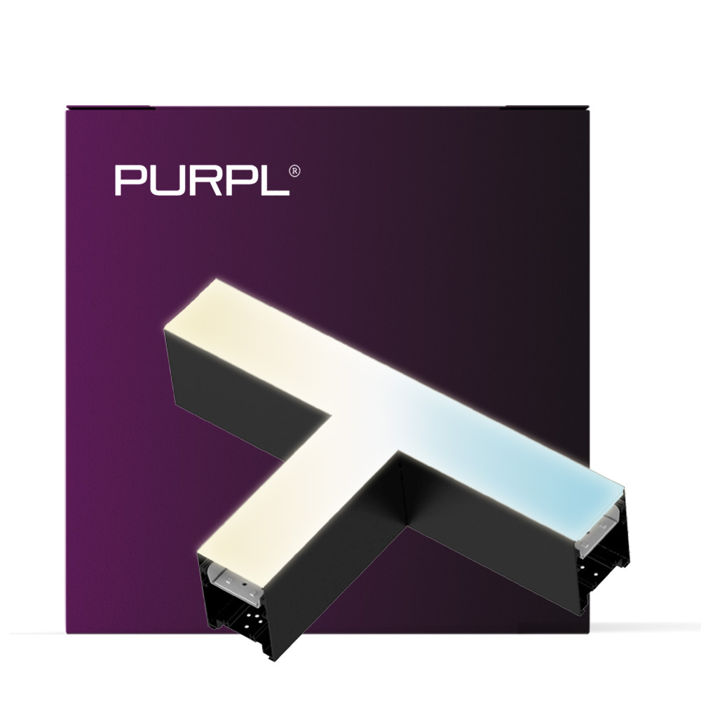 PURPL LED Lineaire connector - T-vorm - 15W - 3CCT (3000K | 4000K | 5700K) - Dimbaar - Zwart