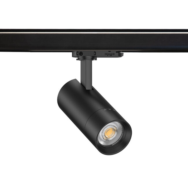 COB LED Railspot - 10W/15/30W - 3CCT (3000K/4000K/5000K) - ø65x147mm - 3-fase - Zwart