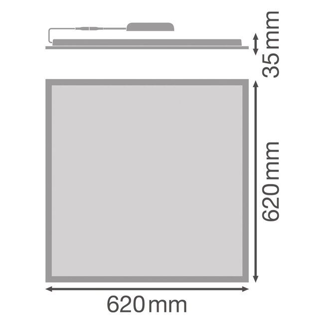 Ledvance LED Paneel Compact - 62x62 - 4000K Helder wit - 33W - 3630 lm - 110 lm/W - UGR<19 - DALI-2 Driver - Flikkervrij - Back-lit