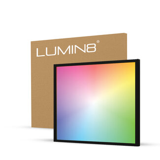 Lumin8 LED Paneel - 60x60 - RGB+CCT - Dimbaar - 36W - 100 lm/W - UGR<22 - IP40 - Back-lit - Zwart