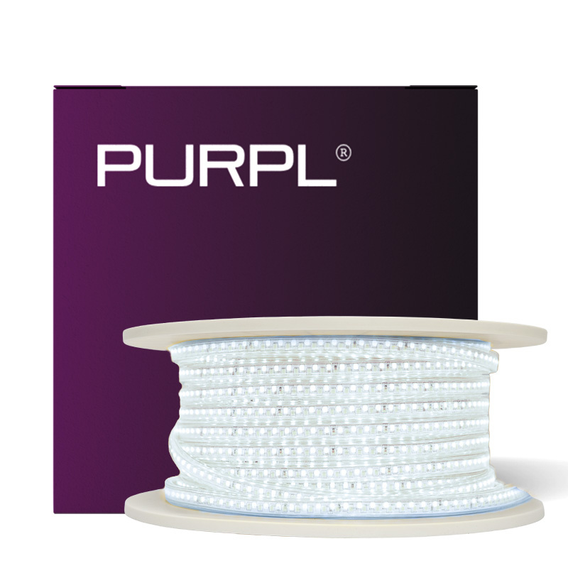 PURPL LED Strip - 50 m - 120 LEDs p/m - 220V - 6000K Koud wit - Dimbaar - IP67