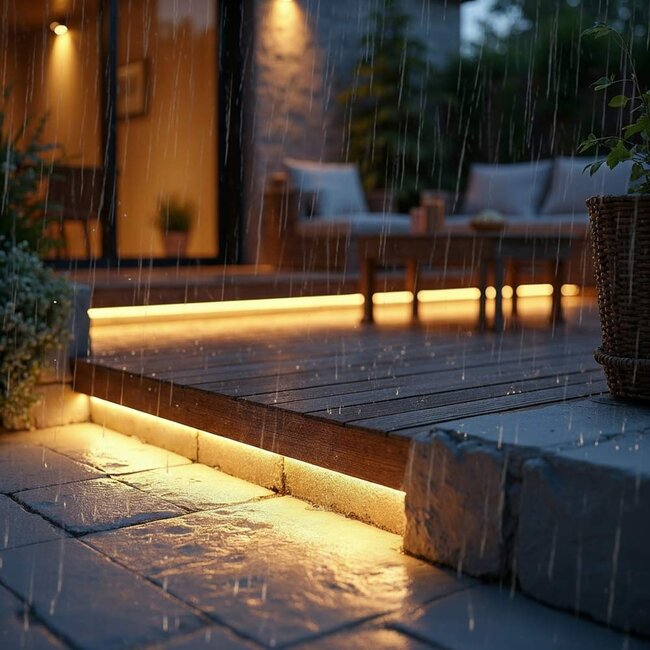 LED Strip - 50 m - 120 LEDs p/m - 220V - 3000K Warm wit - Dimbaar - IP67