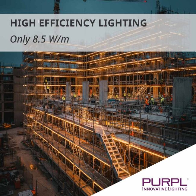 PURPL LED Strip - 50 m - 120 LEDs p/m - 220V - 3000K Warm wit - Dimbaar - IP67