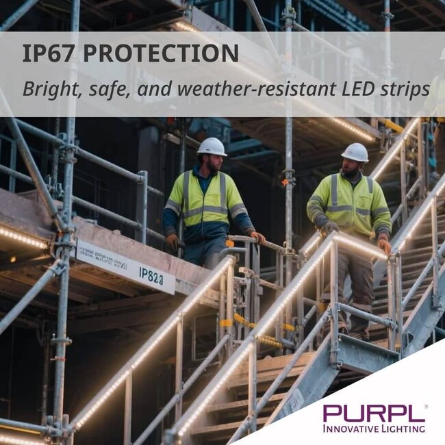 PURPL LED Strip - 50 m - 120 LEDs p/m - 220V - 4000K Helder wit - Dimbaar - IP67
