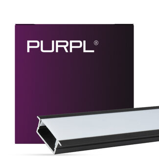PURPL LED Strip Profiel Inbouw - 1,5 m - Zwart aluminium - Opaal afdekkap - Incl. montagemateriaal