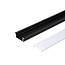 LED Strip Profiel Inbouw - 1,5 m - 30x10 mm - Zwart aluminium - Opaal afdekkap - IP20 - Incl. montagemateriaal
