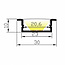 LED Strip Profiel Inbouw - 1,5 m - 30x10 mm - Zwart aluminium - Opaal afdekkap - IP20 - Incl. montagemateriaal