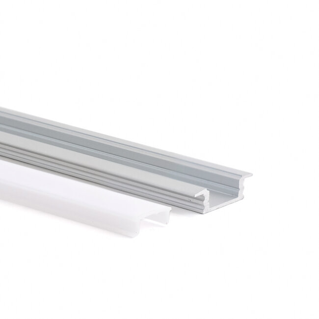 PURPL LED Strip Profiel Inbouw - 1,5 m - 25x7 mm - Aluminium - Opaal afdekkap - IP20 - Incl. montagemateriaal