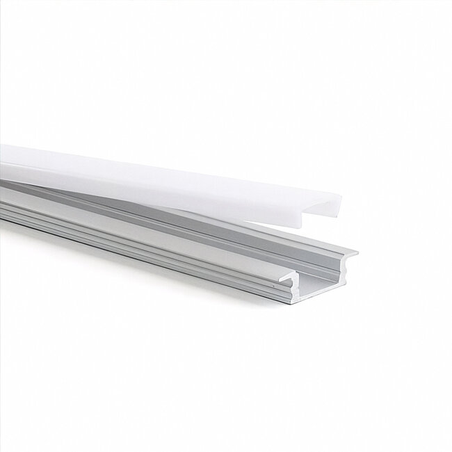 PURPL LED Strip Profiel Inbouw - 1,5 m - 25x7 mm - Aluminium - Opaal afdekkap - IP20 - Incl. montagemateriaal