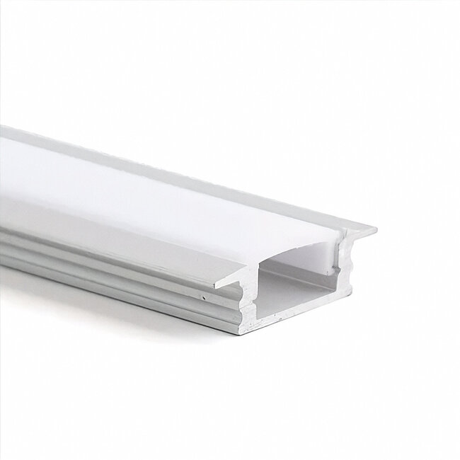 PURPL LED Strip Profiel Inbouw - 1,5 m - 25x7 mm - Aluminium - Opaal afdekkap - IP20 - Incl. montagemateriaal