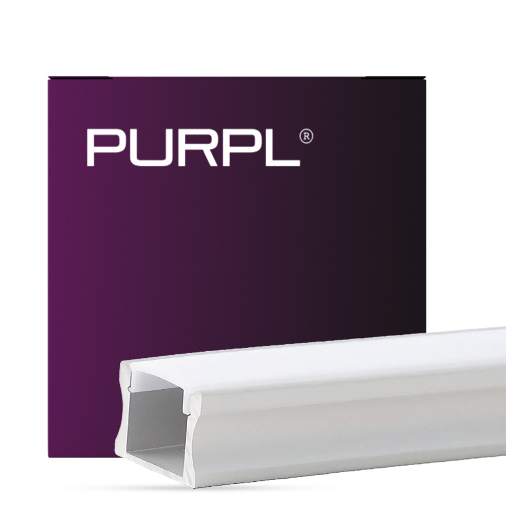PURPL LED Strip Profiel Opbouw - 1,5 m - 17,5x15 mm - Aluminium - Opaal afdekkap - IP20 - Incl. montagemateriaal