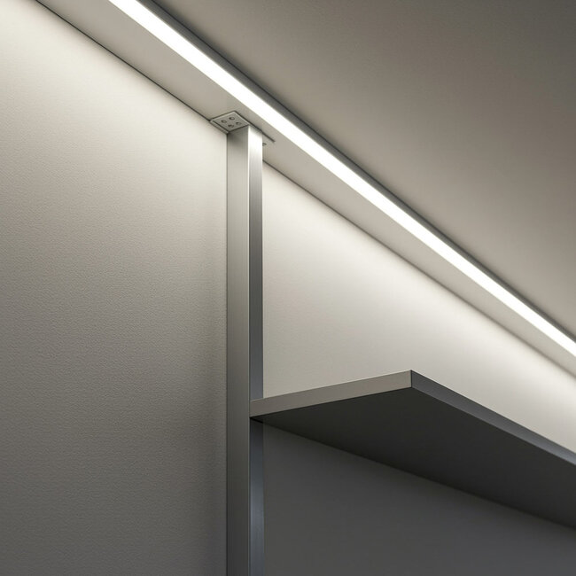 PURPL LED Strip Profiel Opbouw - 1,5 m - 17,5x15 mm - Aluminium - Opaal afdekkap - IP20 - Incl. montagemateriaal