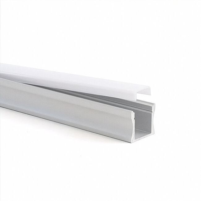 PURPL LED Strip Profiel Opbouw - 1,5 m - 17,5x15 mm - Aluminium - Opaal afdekkap - IP20 - Incl. montagemateriaal