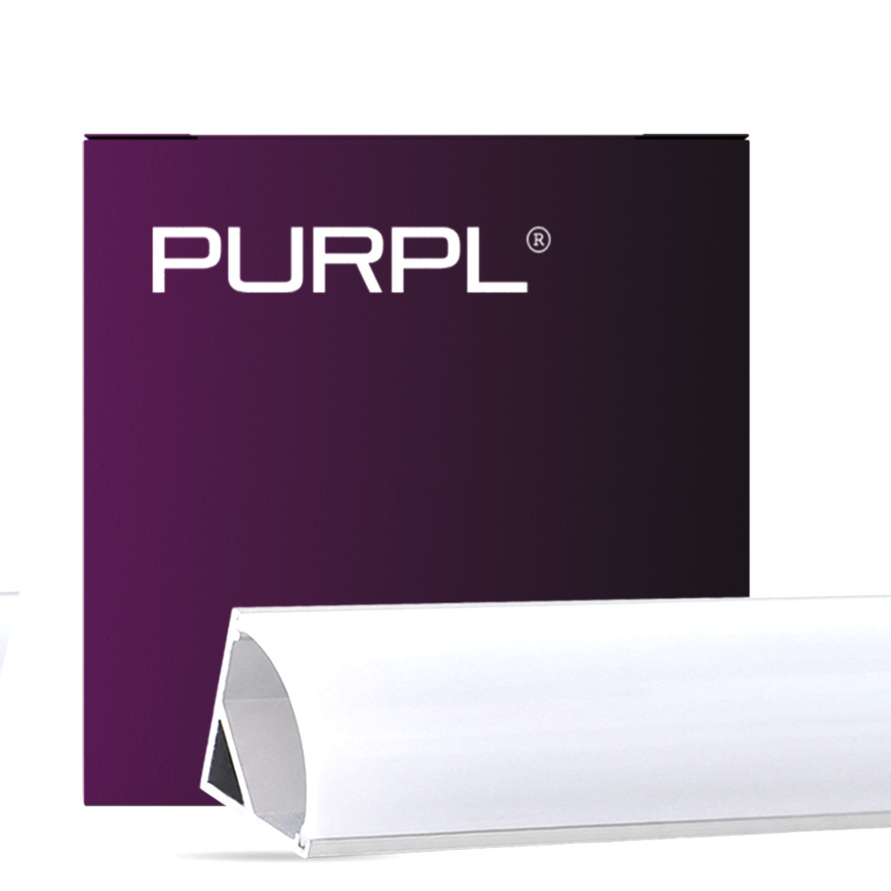 PURPL LED Strip Profiel Hoek - 1,5 m - 20×20 mm - Aluminium - Opale diffuser - IP20 - Incl. Incl. montagemateriaal