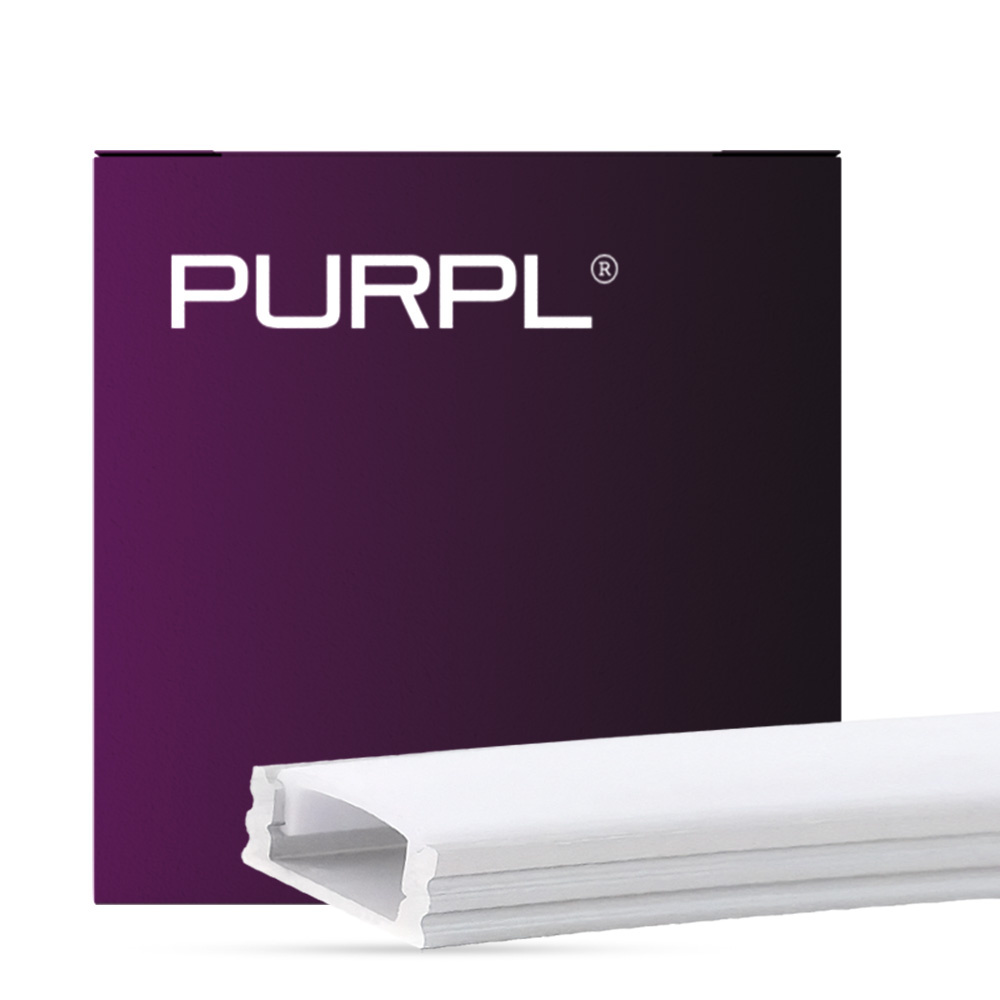 PURPL LED Strip Profiel Opbouw - 1,5 m - 17,5x7 mm - Aluminium - Opaal afdekkap - IP20 - Incl. montagemateriaal