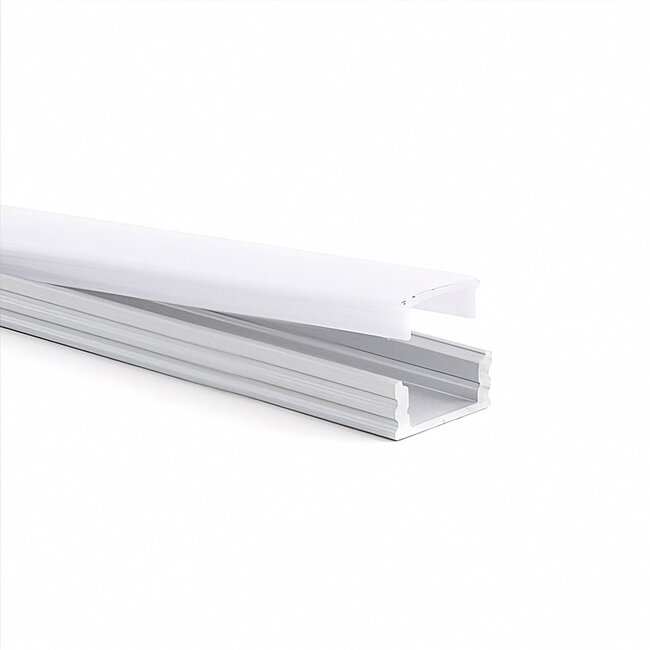 PURPL LED Strip Profiel Opbouw - 1,5 m - 17,5x7 mm - Aluminium - Opaal afdekkap - IP20 - Incl. montagemateriaal