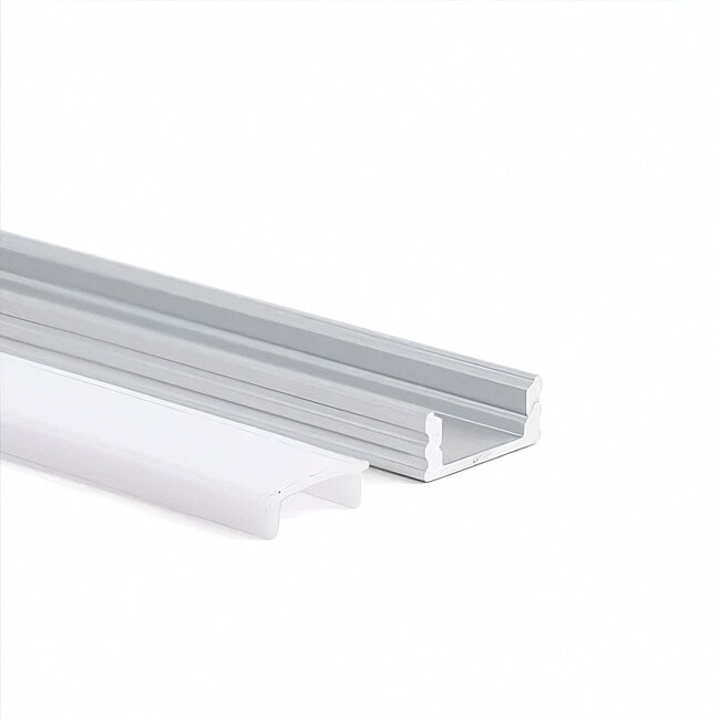 PURPL LED Strip Profiel Opbouw - 1,5 m - 17,5x7 mm - Aluminium - Opaal afdekkap - IP20 - Incl. montagemateriaal