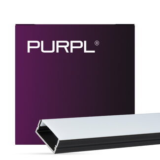 PURPL LED Strip Profiel Opbouw - 1,5 m - Zwart Aluminium - Opaal afdekkap - Incl. montagemateriaal