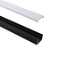 LED Strip Profiel Opbouw - 1,5 m - 23x10 mm - Zwart Aluminium - Opaal afdekkap - IP20 - Incl. montagemateriaal
