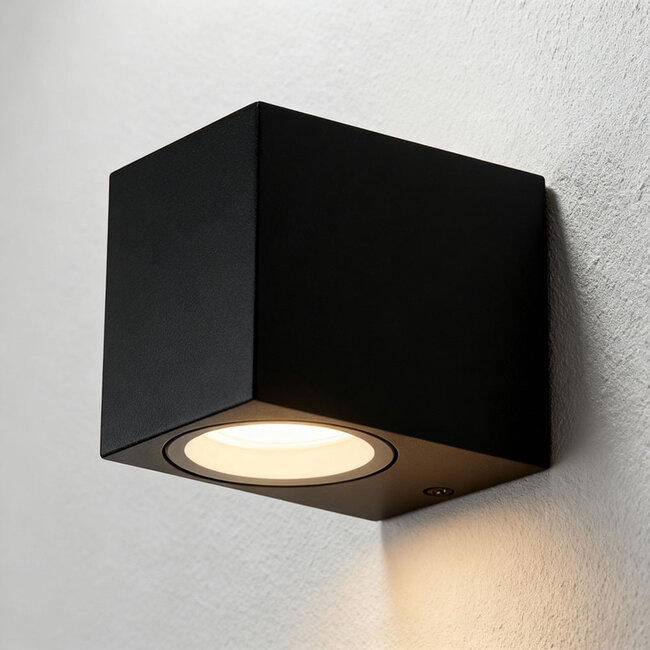 LED GU10 Wandlamp Vierkant Zwart