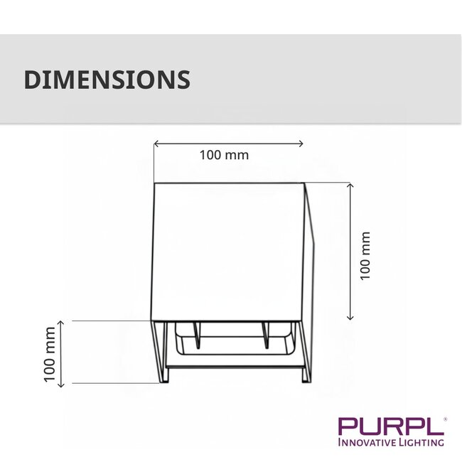 PURPL LED COB Wandlamp Vierkant Wit