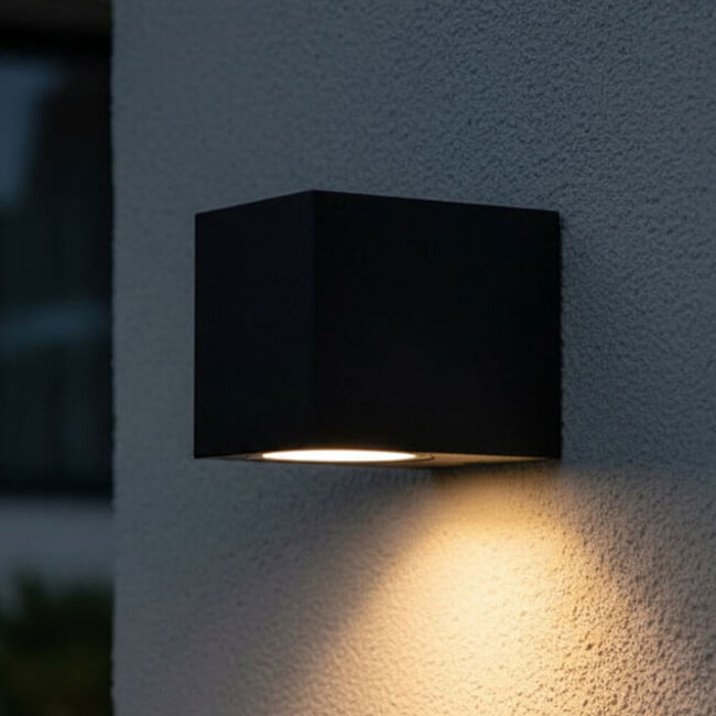 LED GU10 Wandlamp Vierkant Zwart