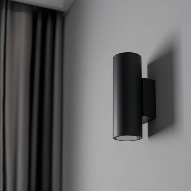 LED GU10 Up & Down Wandlamp Rond Zwart